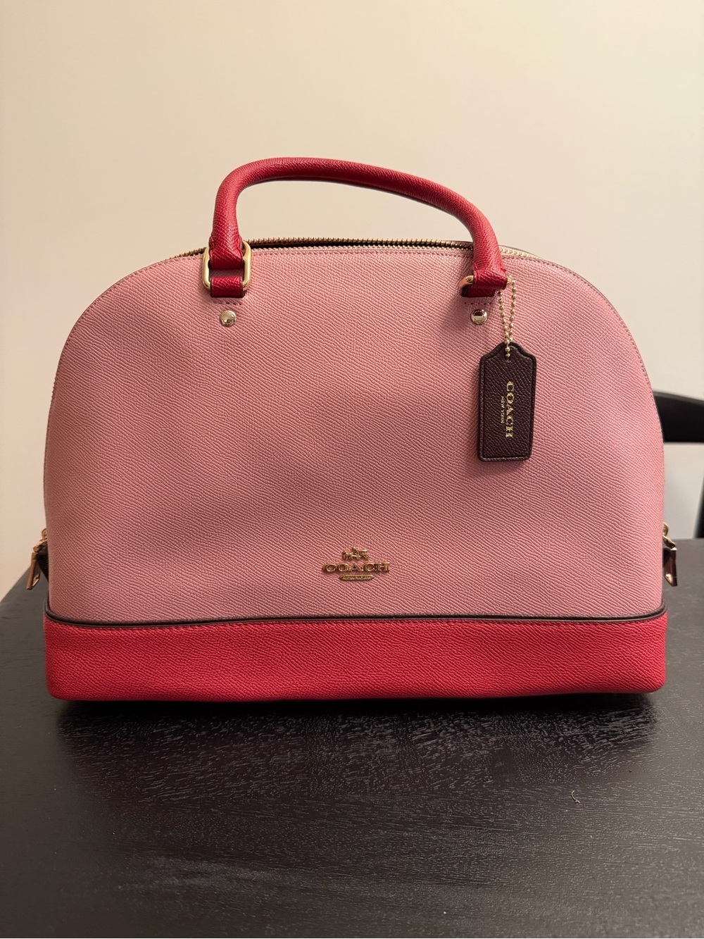 Coach Two-Tone Pink & Coral Dome Satchel